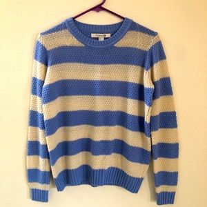Forever21 Light Blue and Cream striped sweater